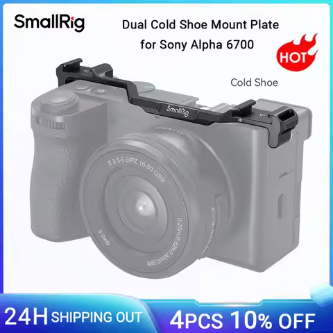 SmallRig A6700 Dual Cold Shoe Mount Plate for Sony Alpha 6700, for Microphone LED Video Light for Vl