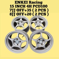 ENKEI Racing Sport Rim 15 INCH 4H PCD100 8JJ Offset+20 / 7JJ Offset +35 For Kelisa Kenari City Vios 