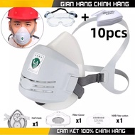 Couspan Khẩu trang chống độc kèm kính và tấm lọc PM25 chống bụi vi khuẩn hiệu quả,Mặt nạ phòng độc