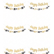 1Set Black Gold Birthday Banner,Happy 18th/21th/30th/40th/60th/70th/50th Birthday Hanging Banner,18t