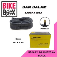 UNITED BICYCLE INNER TYRE 16 x 1 3/8 UNITED AV BLACK