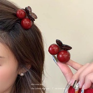 creative gift christmas hair clip New Year Christmas Cherry Hair Clip Women's Fringe Fringe Hair Cli