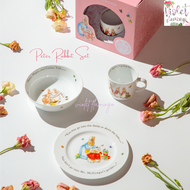 Violet Flamingo ชุดจานชามและแก้วมัค เซ็ต 3 ชิ้น Peter Rabbit จานเซรามิคลายกระต่าย มาพร้อมกล่องของขวัญ