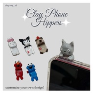 [OPEN CUSTOM] Clay Phone Hippers - handmade, READ DESCRIPTION mini hippers for phone