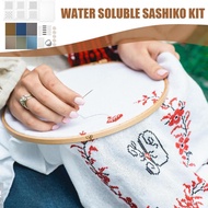 Water Soluble Sashiko Kit Water Soluble Sashiko Embroidery Beginner Kit Sashiko Hand Sewing Kit Sash