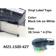 M21-1500-427 Vinyl Label Ribbon Black On White For Labeller Printer 38.1mm * 4.27m Cable Wire Markin