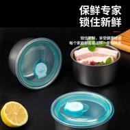 Fresh-keeping Bowl with Lid Thickened Stainless Steel Refrigerator Storage Box Ingredients Packing B