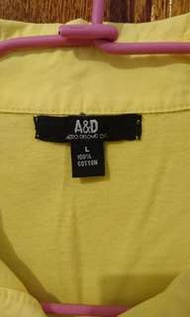 A&amp;D 黃色polo衫