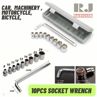 MATA 10pcs Socket Wrench Set 8-24mm Socket Wrench Set