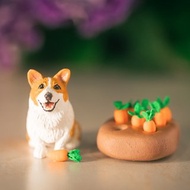 狗狗 客製化寵物手工黏土模型 柯基 含配件