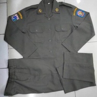 baju pdh pol pp tangan panjang cewe bahan amerikan drill
