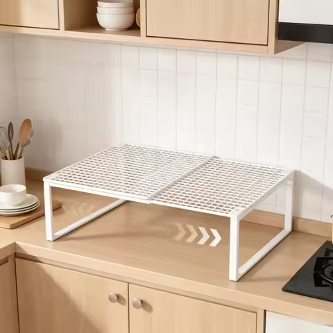Stackable Telescopic Closet Shelf, Retractable Expandable Wardrobe Divider, Adjustable Cabinet Layer
