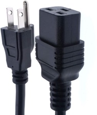 North American Power Cord Extension, NEMA 5-15P to C19,6ft/1.8m, 3X14 AWG(2.08mm2), 16A, 110-250V,UL