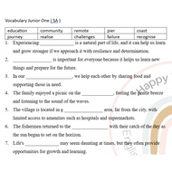 Junior Middle One UEC English Vocabulary Exercise