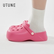 UTUNE รองเท้าเดินแบบพื้นหนาสำหรับผู้หญิงกลางแจ้งรองเท้าแตะแฟชั่นถนนสไลเดอร์ EVA แบบไม่ลื่นฤดูร้อน