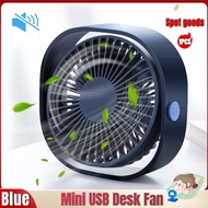 [Archer.]Mini USB Desk Fan,3 Speeds Desk Desktop Table Cooling Fan Powered by USB,Strong Wind,Quiet Operation,for Home Office Car Outdoor Travel (Blue)