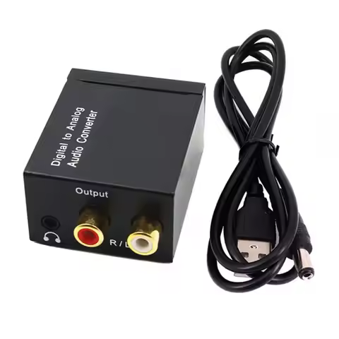 Digital/Coaxial Fiber Digital To Analog Audio Converter RCA(L/R) Toslink Analog Output Converter 3.5
