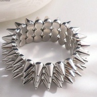 CLEIGHTEEN8H Chunky Bracelet, Triple Layer Stud Spiked Goth Accessories Y2K Punk Bracelet, Street St