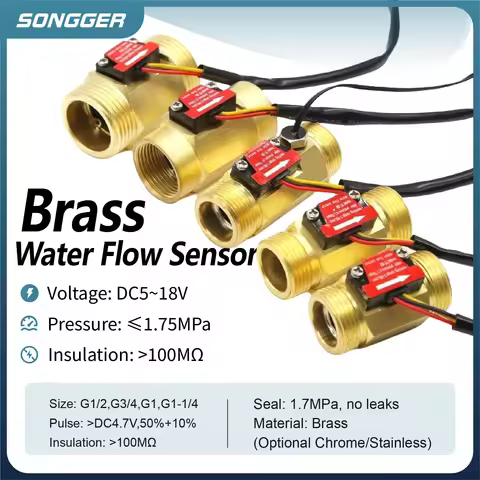 Hall Effect Flow Meter Brass Water Flow Sensor YF-B1 B2 B3 B4 B5 B6 B7 B8 B9 B10 YF-DN32-T For Heate