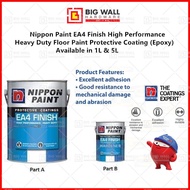1L / 5L Nippon Paint EA4 Finish High Performance Heavy Duty Floor Paint Protective Coating (Epoxy) Interior Paint Big Wall Hardware