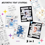 3 in 1 Aesthetic Text Stickers - estetic Stickers With Writing And Words - Words