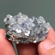Yaogangxian Blue Fluorite Crystal Arsenic Pyrite (Poison Sand) Symbiotic Natural Raw Ore