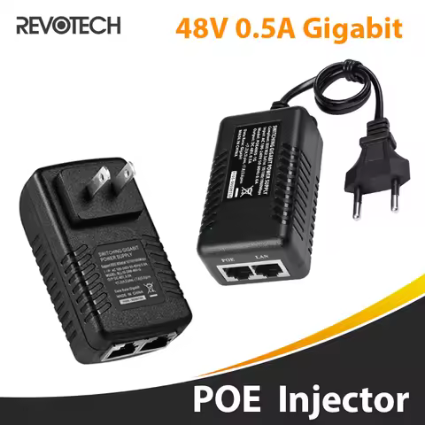 48V/0.5A Gigabit PoE Injector Adapter IEEE 802.3af/at Passive PoE+ Standard 10/100/1000Mbps/1G/2G Pl