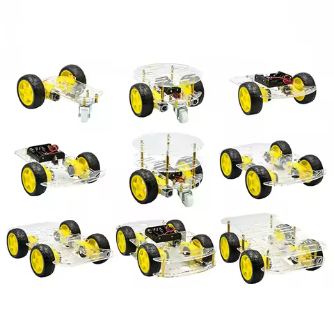 DIY Avoidance Tracking Motor Smart Robot Car Chassis Kit With Speed Encoder Battery Box 2WD 4WD Modu