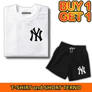 NY Tshirt and Taslan Shorts Terno T-shirt UNISEX Korean Womens Tshirt