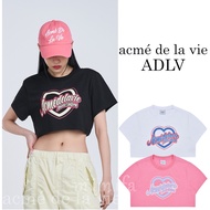 [acme de la vie] HEART LETTERING CROP T-SHIRT PINK ADLV 2023NEW