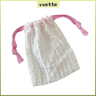 YVE Storage Bag, Reusable Polka Dots Drawstring Bag, Simplicity Portable Dustproof Durable Jewelry D