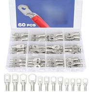 60PCS Tin Terminal Cable Convex Ear Kit, AWG 8 6 4 Heavy Copper G7V8