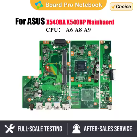 X540BP Mainboard For ASUS X540BA R540B F540B A540B K540B X540B Laptop Motherboard With AMD A6-9225 A