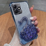 TECNO POVA เคส3D ทรายฉากยึดหงส์ไหลลื่น7 2025สำหรับ Tecno Pova 7 Pova7 Pova7 Pro Ultra Tecno Curve Po