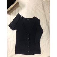 Cardigan basic button saiz L brand Maggie Koo dark blue colour