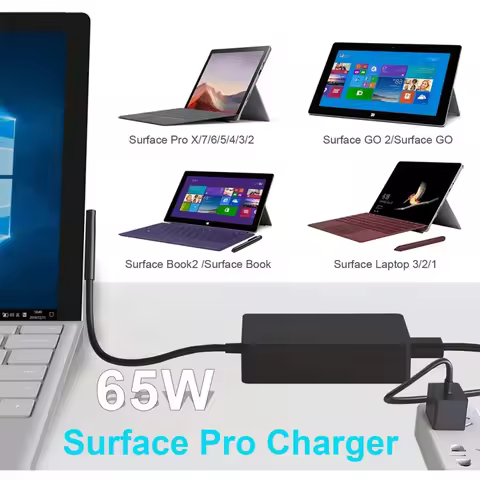Surface Pro Charger 65W For Microsoft Surface Pro 9 Pro 8 Pro X Pro 7 Pro 6 Pro 5 Pro 4 Pro 3 Surfac