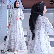 COD New Gauri 10 Dress Wanita Super Jumbo Big Size Motif Kekinian Gamis Busui Wudhu Friendly Bagus R