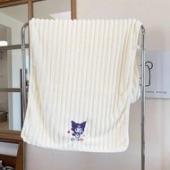 MINISO Hello Kitty 70X140CM Bath Towel Kawaii Kuromi Large Size Fashion Bathrobes Cartoon Cinnamorol
