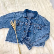 Toply shop COD Thick Rawis Jeans Crop Jacket. BLUESnow
