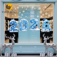 TARSURESG Christmas Window Stickers, Glass Decal Santa Claus Xmas Glass Decal, Waterproof Static Cli