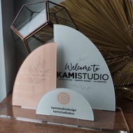 Sign welcome QR code standee/ welcome sign standee/ table sign new office gift/ birthday gift/ offic