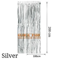 Silver foil backdrop tassel curtain/ foil fringe curtain/ foil curtain/ curtain slinger curtain/