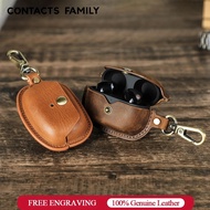CONTACT'S FAMILY 100%  Retro Genuine Cow Leather Case For Sony WF 1000XM5 Wireless Earbuds Protective Bluetooth Earphone Boxes