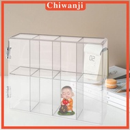 [Chiwanji] Plastic Stackable Figures Display Case 8 Grid Clear Organizer Shelf for Miniature Furnitu