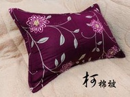 【柯棉被】鋪棉純棉枕頭套 [一對$200元] 花葉紅底 不含枕心 45x75cm（壓邊背拉鍊式非信封式）