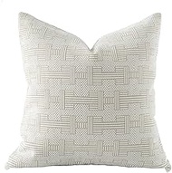 Croker Horse 22x22'' Inches Throw Pillow Cushion Cover - Emma Beige Tawny Birch Stripe Pattern Serie