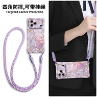 Butterfly Suitable for 17pro Phone Case iPhone16 Lanyard 15 Portable Strap 14 Shock-resistant Pendan