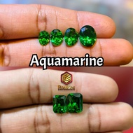 Roukies Green Aquamarine Gemstone Cutting HQ Oval & Square Size 6x8mm 7x9mm 8x10mm 10x12mm Synthetic