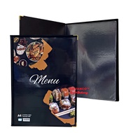 A4 MENU HOLDER PVC (165) - C/W 8'S REFILL & GOLD CORNER
