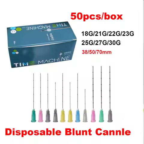 Microcannula Sterile Medical Fine Needle 18G 22G 25G 38mm 50mm 70mm blunt cannula for Injectable Hya